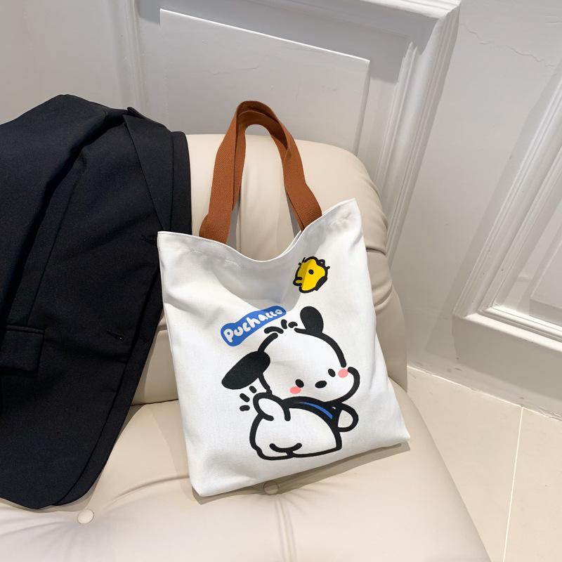 Canvas Bag Women's High-value Niche Cartoon Shoulder Bag Going Out Large-capacity Book Bag