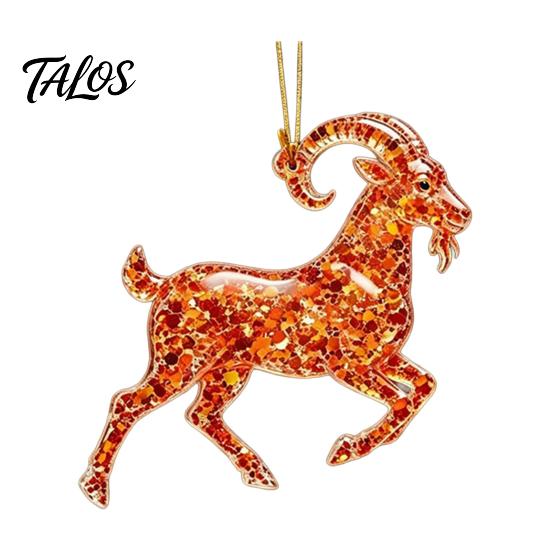 Decorative Christmas Party Supplies Goat Tree Hanging Ornaments, 2D Flat Acrylic Holiday Decor Pendant for Home Decor, Lightweight Festive Decorations
