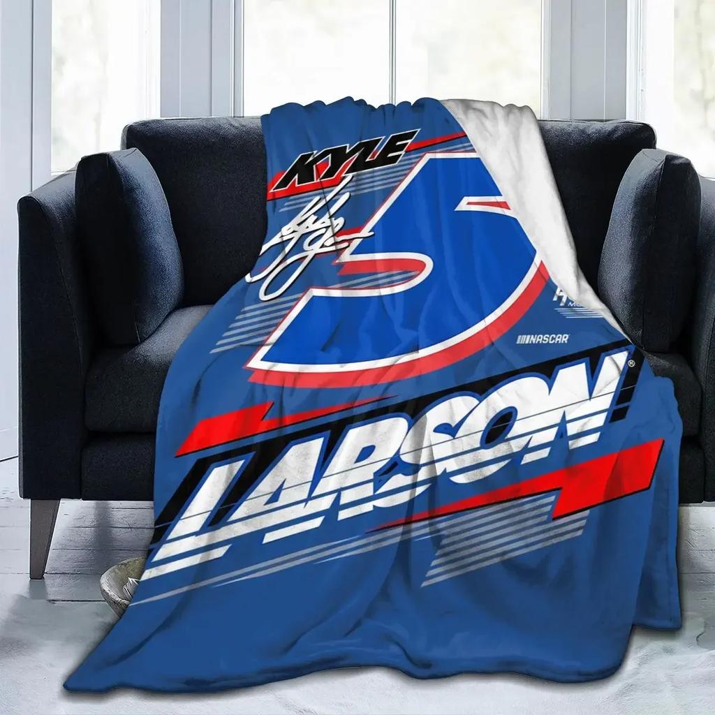 Kyle Larson 5 All Season Fleece Blanket Throw Ultra Soft Flannel Blanket Digital Printed Premium Fluffy Microfiber Fleece