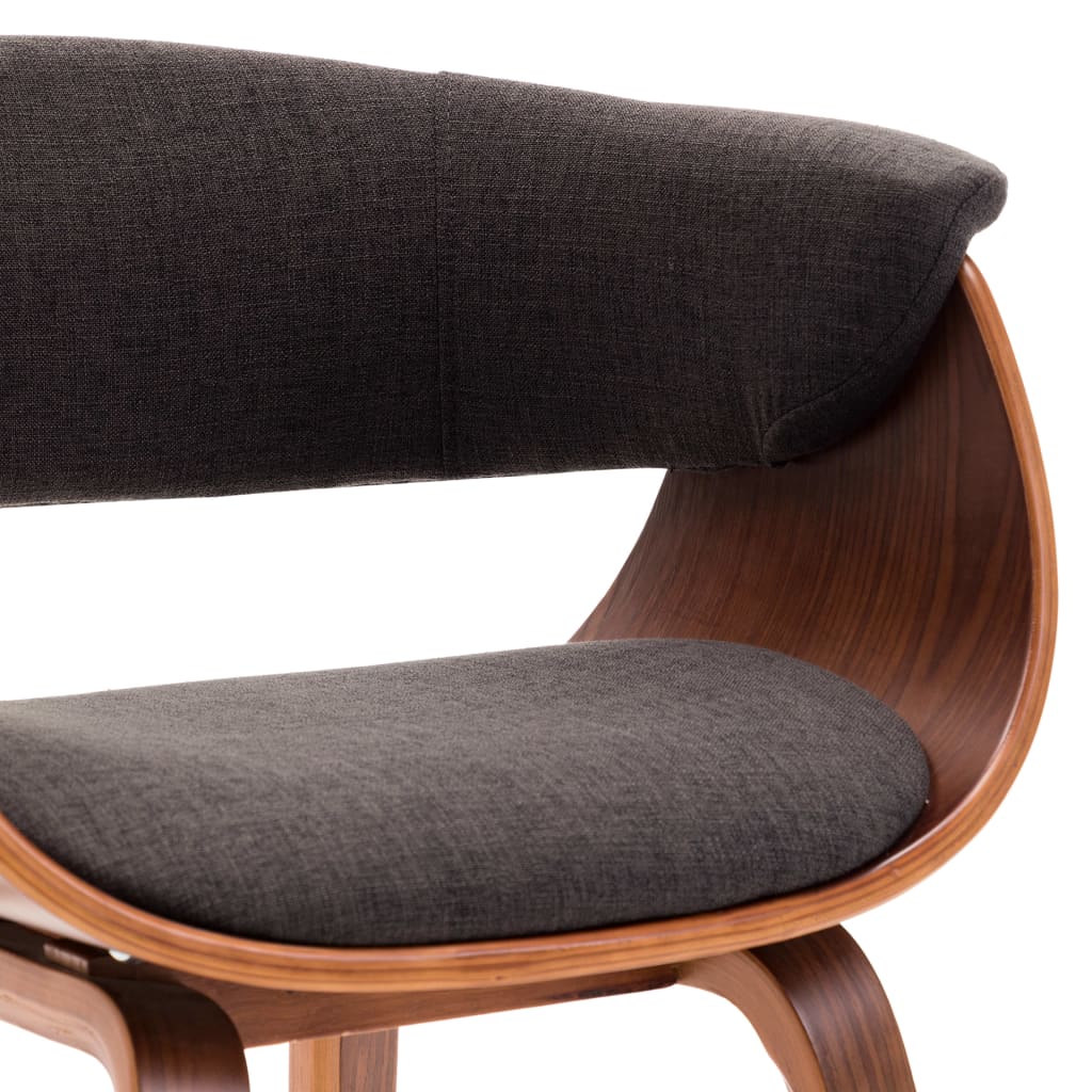 Dining Chairs 2 Pcs Grey Bentwood and Fabric