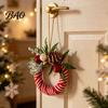 Handmade Wreath Ornaments Mini Christmas Ornament, Miniature Artificial with Bow, Decor Pinecone, Xmas Tree Hanging for Holiday Party Favors