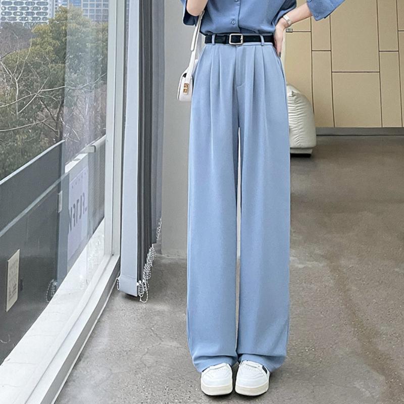Suit Pants Pants for Women's Spring New High-waist Straight-leg Casual Pants Loose Drape Wide-leg Pants