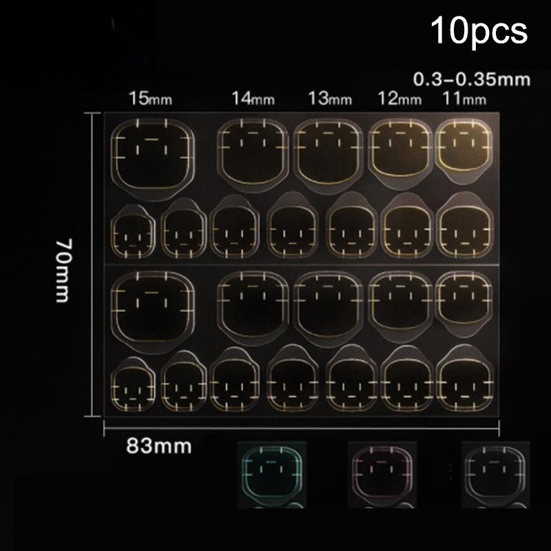 1/10 Sheets Nail Adhesive Tabs Environmentally Waterproof Double-Side Nail Glue Sticker, For False Nails Press On Nails