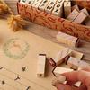 40 Pcs/Set Self Inking Number Letter Stamp School Stationery Wood Rectangle Kids Number Seal Diary Decoration DIY Handmade
