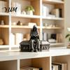 Collectible Gothic Figurines 3D Printed Reading Skeleton Figurine, Hooded Reader Statue, Creative Bedroom Decorations Spooky Desktop Ornament for Home