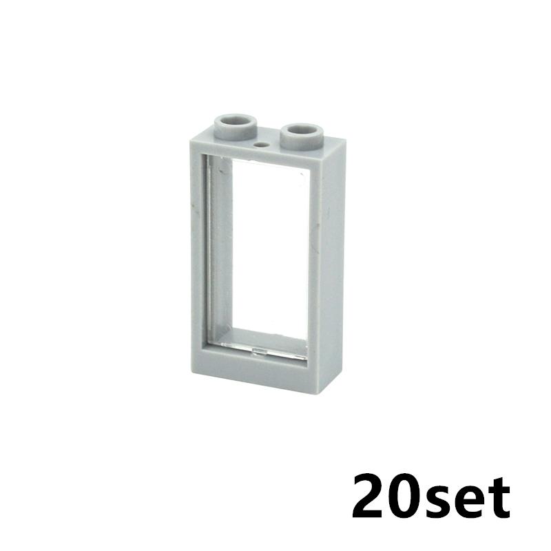 Compatible With 60593 60602 MOC Building Blocks DIY Educational  1x2x3 Window Doors Frame With Glass Accessories For Children