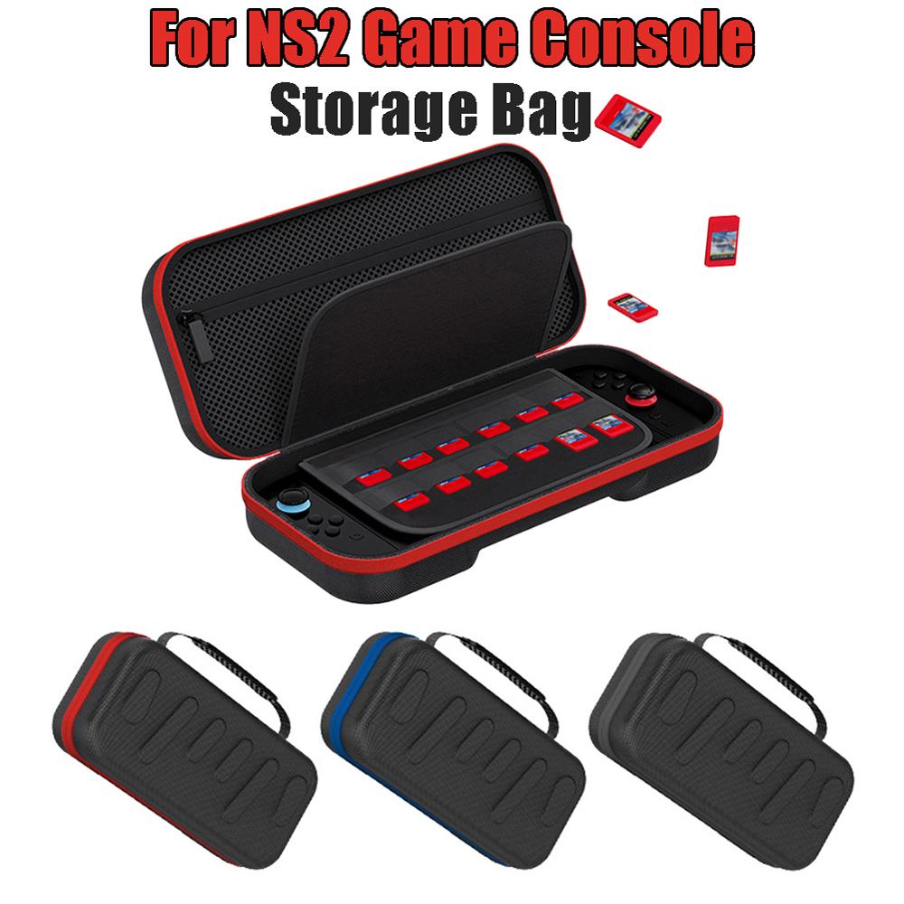 Slimline Carrying Case with 24 Game Card Slots Shockproof Console Storage Bag Large Capacity Console Protective Handbag for NS2