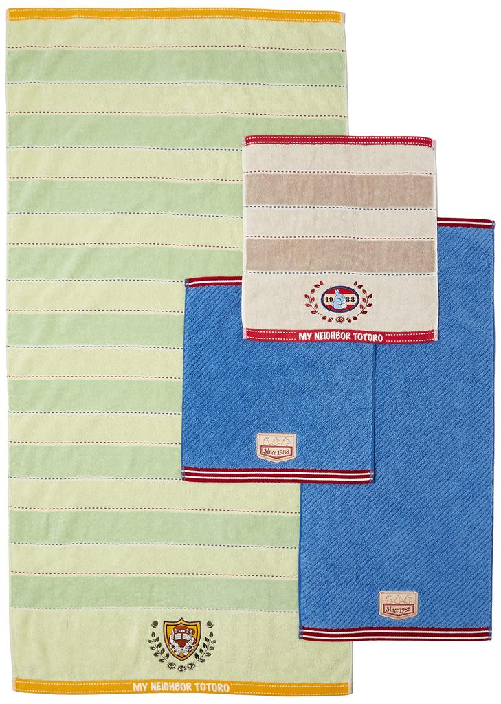 Marushin Toalha Presente Studio Ghibli Vizinho Ponto Denim Mão 1 Rosto 1 Banho Perfeito para 1105044200 Conjunto, "Meu Totoro" (2 Toalhas, Toalha, Toalha),