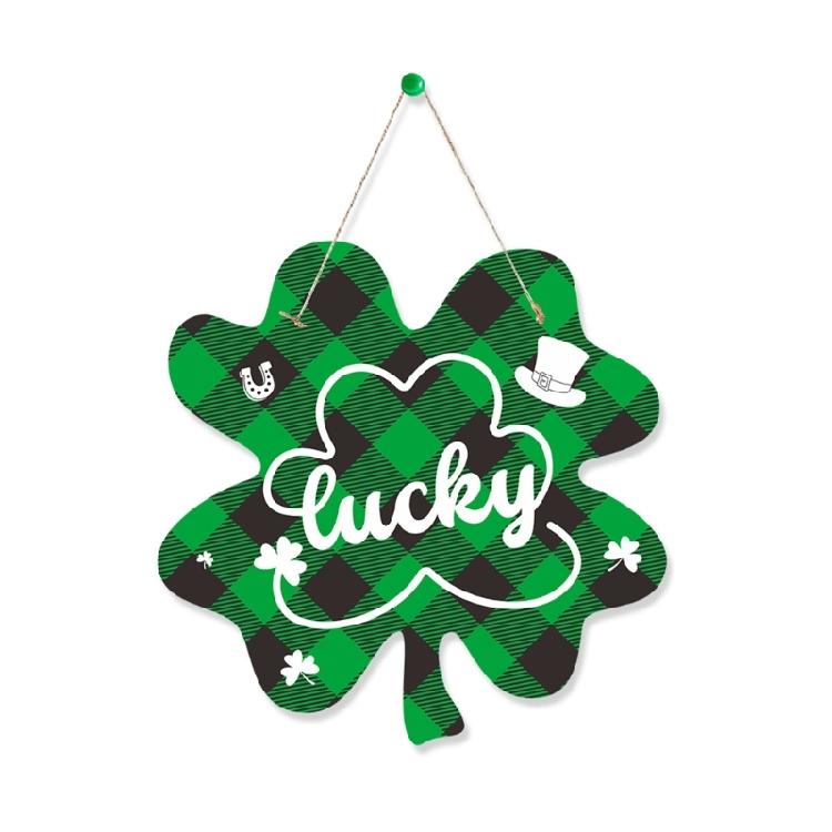 Bright Colored Luck Leaves Porch Sign Welcome Door Sign Perfect for Patrick's Day Event Seasonal Decoration