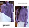 Women's Pure Wool High Neck Ribbed Sweater - Autumn/Winter Versatile Knitwear