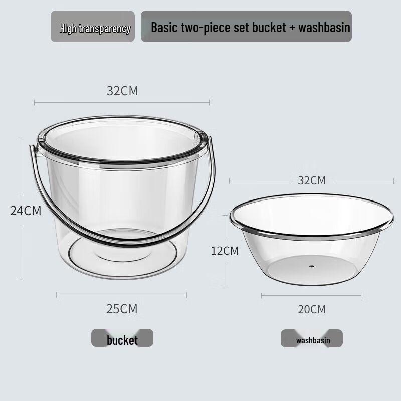 Прозрачное утолщенное пластиковое ведро для хранения воды