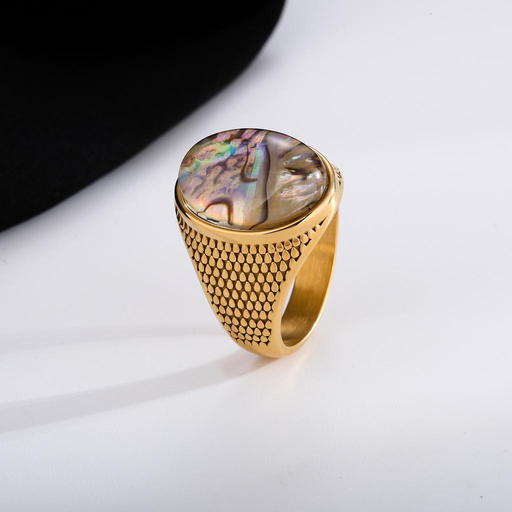 Klassische Herrenringe aus hochwertigem 316L-Edelstahl mit Onyx Trendschmuck