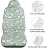 Floral Auto Seat Covers Cute Leaf Front Seat Protector Fit for Cars Sedan SUV Van Set of 2 Pcs, Sage Green Cloth Automotive Vehicle Seat Covers for