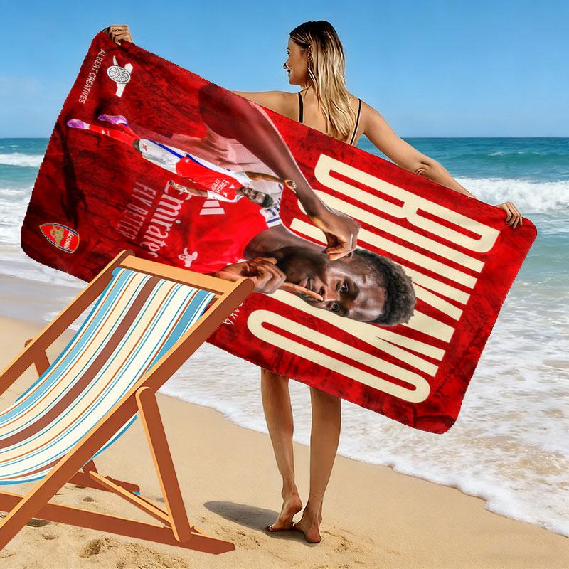 Bukayo Saka Legend Beach Towel, Large Soft Quick Dry Towel for Beach Camping Swimming