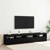 TV Cabinet Set of 2 Black Oak Effect 210 x 35 x 40 cm