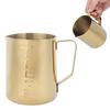 Kaffemelk-skummekopp i rustfritt stål, mugge med skala for hjemmekaffe latte art, gull 600 ml