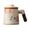 High-grade Ru kiln teacup   new home office cup tea separation personal special ceramic with lid mug