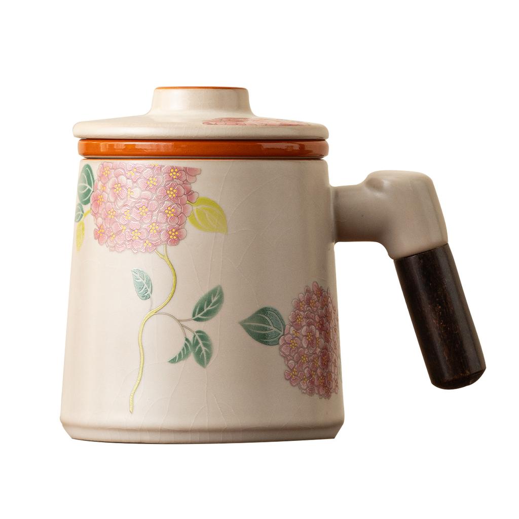 High-grade Ru kiln teacup new home office cup tea separation personal special ceramic with lid mug