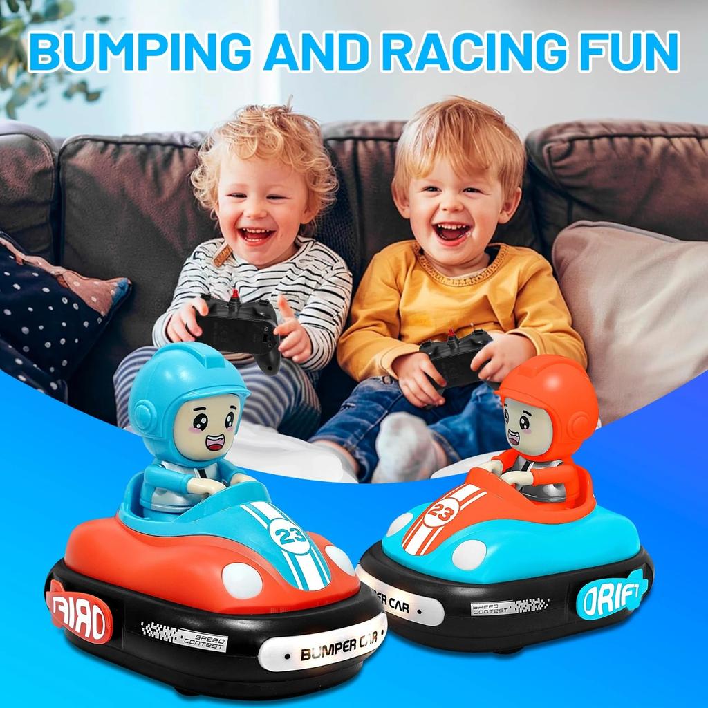 Toddlers Remote Control Cars For Kids, Boys RC Ejecting Bumper Car, RC Race Car Set Of 2 Players, RC Cartoon Car Toys,  Birthday Gift