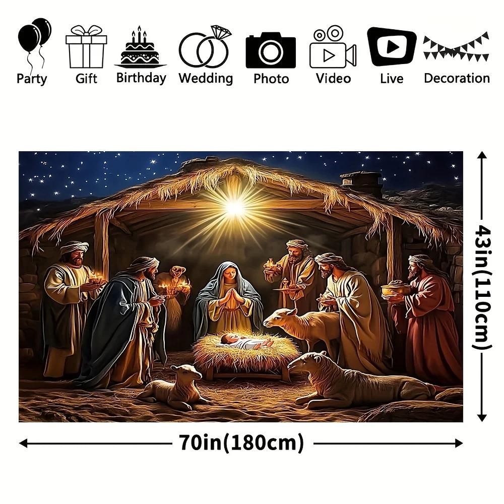 Multi-functional Christmas banner for festivals - 70.8x90.5 inches polyester suitable for festival and birthday decorationsZL