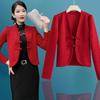 Autumn Winter Chinese Style Jacket Women Short Buckle Thickened Outerwear Versatile Temperament Middle-aged Elderly Top