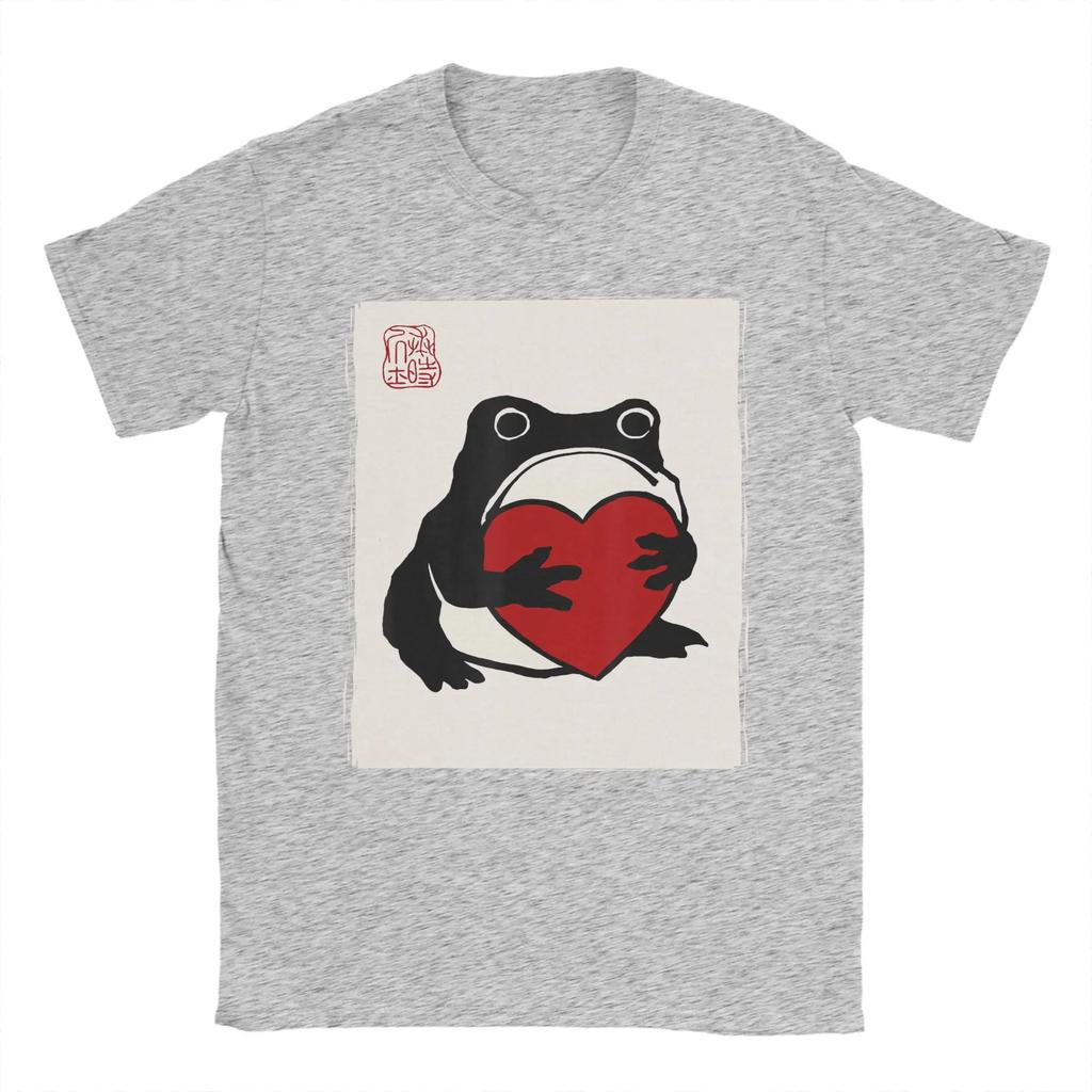 Harajuku T Shirt Summer Grumpy Frog Japanese Valentine's Day Fashion T Shirts 100% Cotton Tee Shirt for Man Short Sleeve Clothes