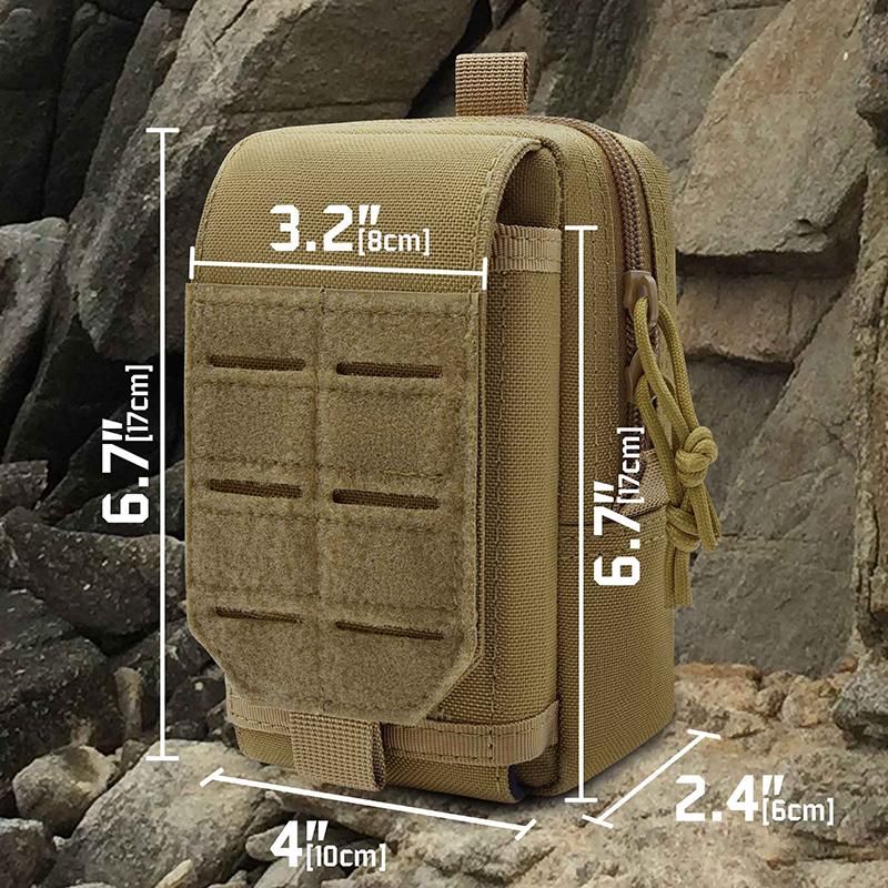 Tactical Molle Phone Pouch EDC Utility Waist Bag Smartphone Holster Holder Molle Attachment Belt Pouch Outdoor Tools Gadget Bag