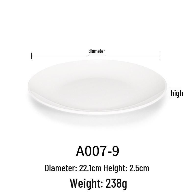 White Melamine Plastic Round Plate for Catering and Restaurant Dining