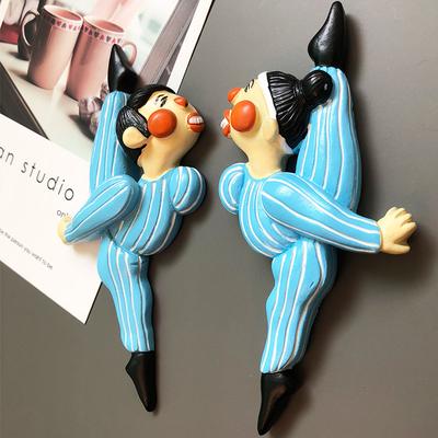 Nordische Ins Kühlschrankaufkleber lustige 3D Kühlschrankmagnete Cartoon Ballettpuppe magnetischer Tanz Junge Mädchen Kühlschränke Heimdekoration