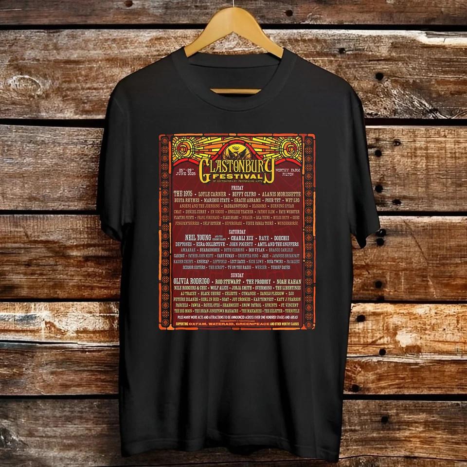 Glastonbury Festival Music 2025 T Shirt Full Size S5XL Unisex T-Shirt S