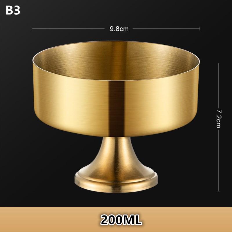 Edelstahl Dessertbecher Puddingbecher Luxus Eisbecher Hoher Fuß Joghurt Dessertbecher Servierteller Obstschale Kuchenplatte