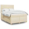 Exclusive House - Slatted Bed Base with Cream Mattress 140x200 Cm Fabric