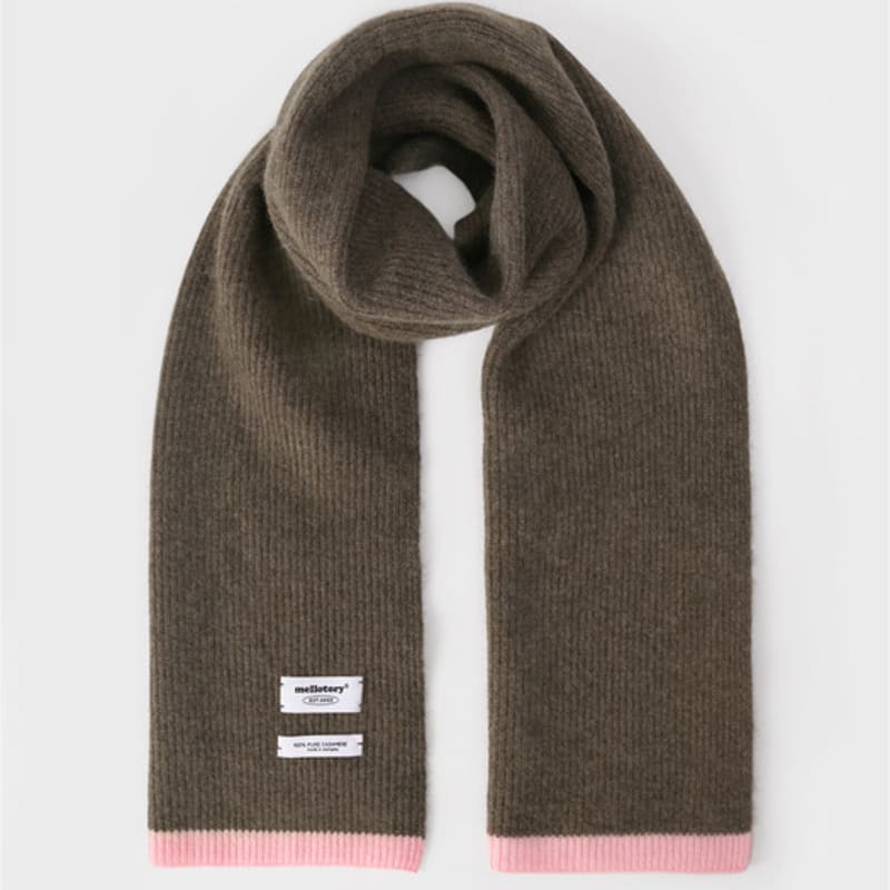 mellotory cashmere 100 lip line muffler (deep brown)