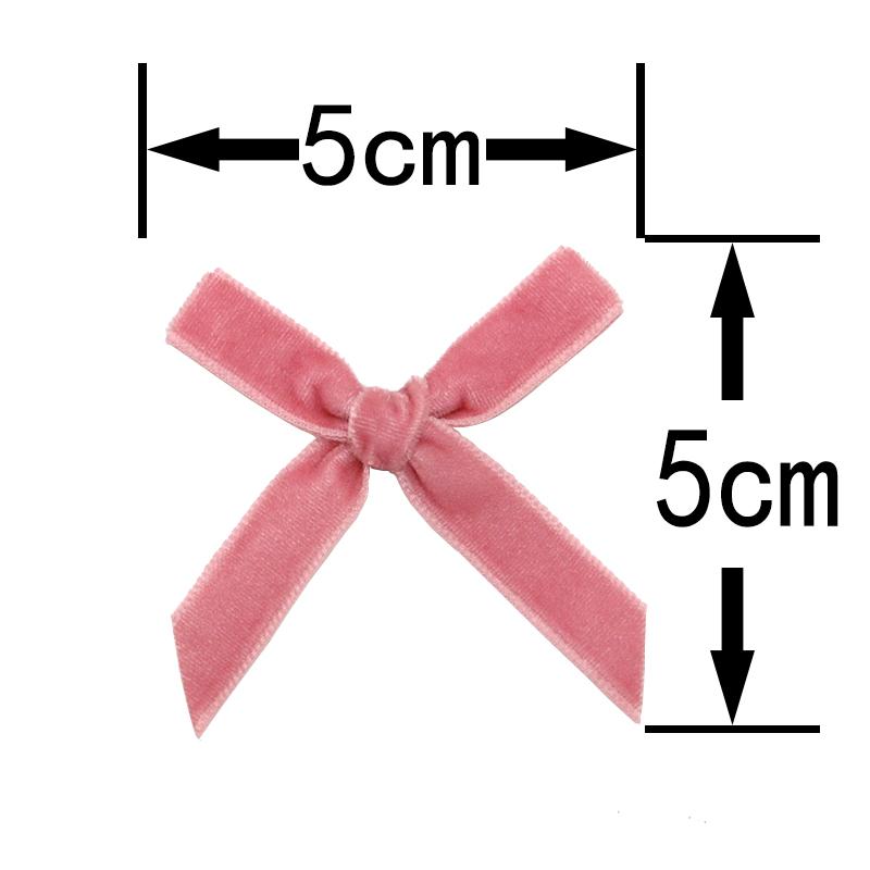 (50 Pcs/pack)5*5cm Velvet Bow Flesh Pink Colourful Ribbon Bows Small Size Polyester Satin Ribbon Bow Flower DIY Craft Decoration