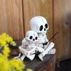 Skeletal Duo's Fishing Adventure: A Whimsical Halloween Decor