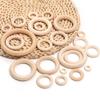 2-20pcs Wooden Rings 15-100mm Grass Tree Natural Wood Circle Rings For DIY Macrame Crafts Jewelry Making Bracelet Necklace Decor