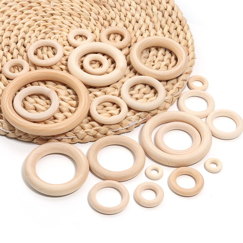 2-20pcs Wooden Rings 15-100mm Grass Tree Natural Wood Circle Rings For DIY Macrame Crafts Jewelry Making Bracelet Necklace Decor