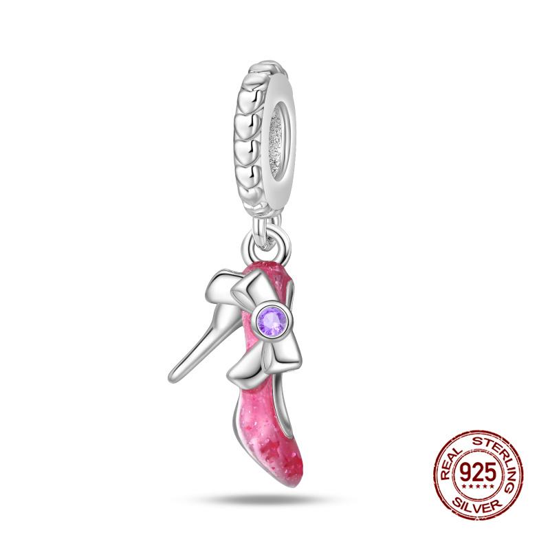 Original Charms Copper Pink Girly Heart-Shaped Charms Bead Fit 3Mm Original Bracelet Womens Diy Fine Jewelry Gifts