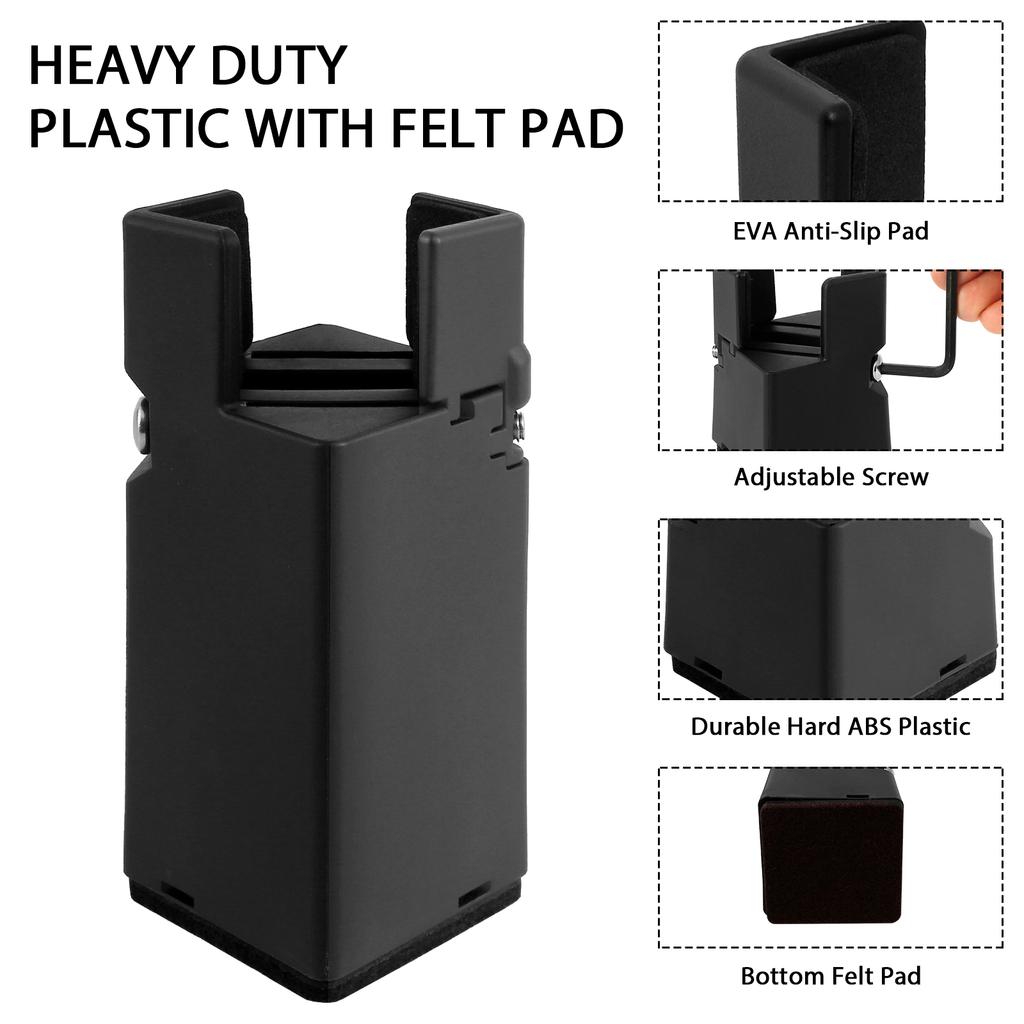 5/10 cm, 4-teilig, verstellbare Möbelfüße, Aluminiumlegierung, robuste Stuhl-/Sofa-/Tischerhöhung für eine Dicke von 0,8-1,4 Zoll