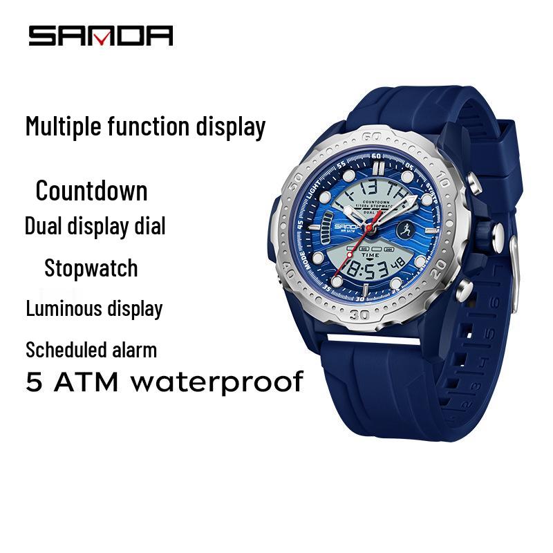 Sanda Multifunctional Waterproof Luminous Men's Sports Watch