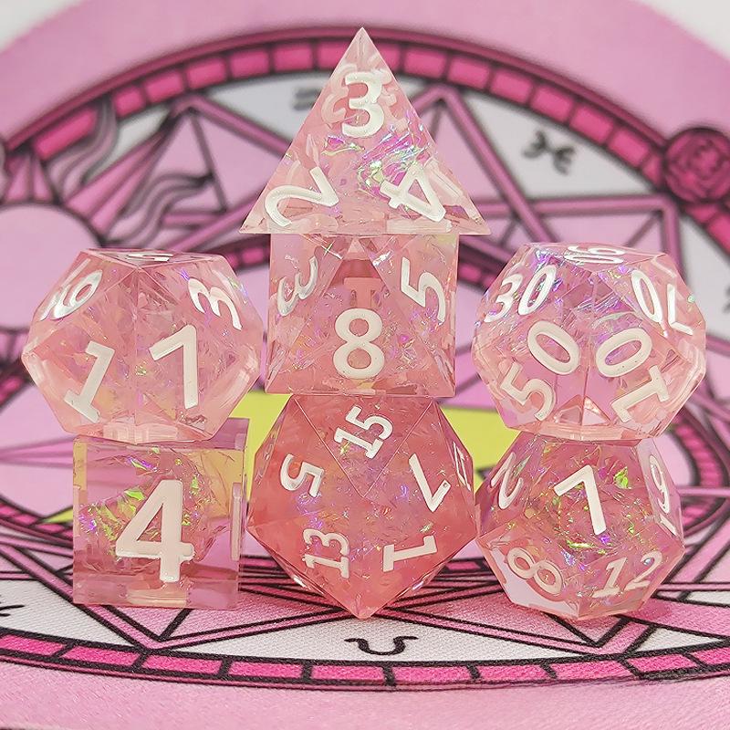 Sharp Resin Polyhedral Dice for Cthulhu, DND, and TRPG Board Games