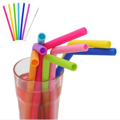 2 stücke Reusable Silikon Strohhalme Food Grade Silikon Strohhalme Trinken Mit Reinigung Pinsel Party Strohhalme
