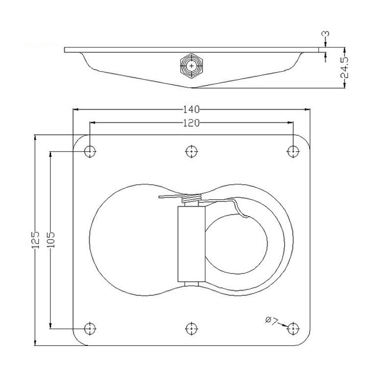 Trailer Tie Down Anchors Stainless Steel Lashing Point Floor Hook Spring Pull Ring Floor Flush Mount D Rings For Truck RV Boat
