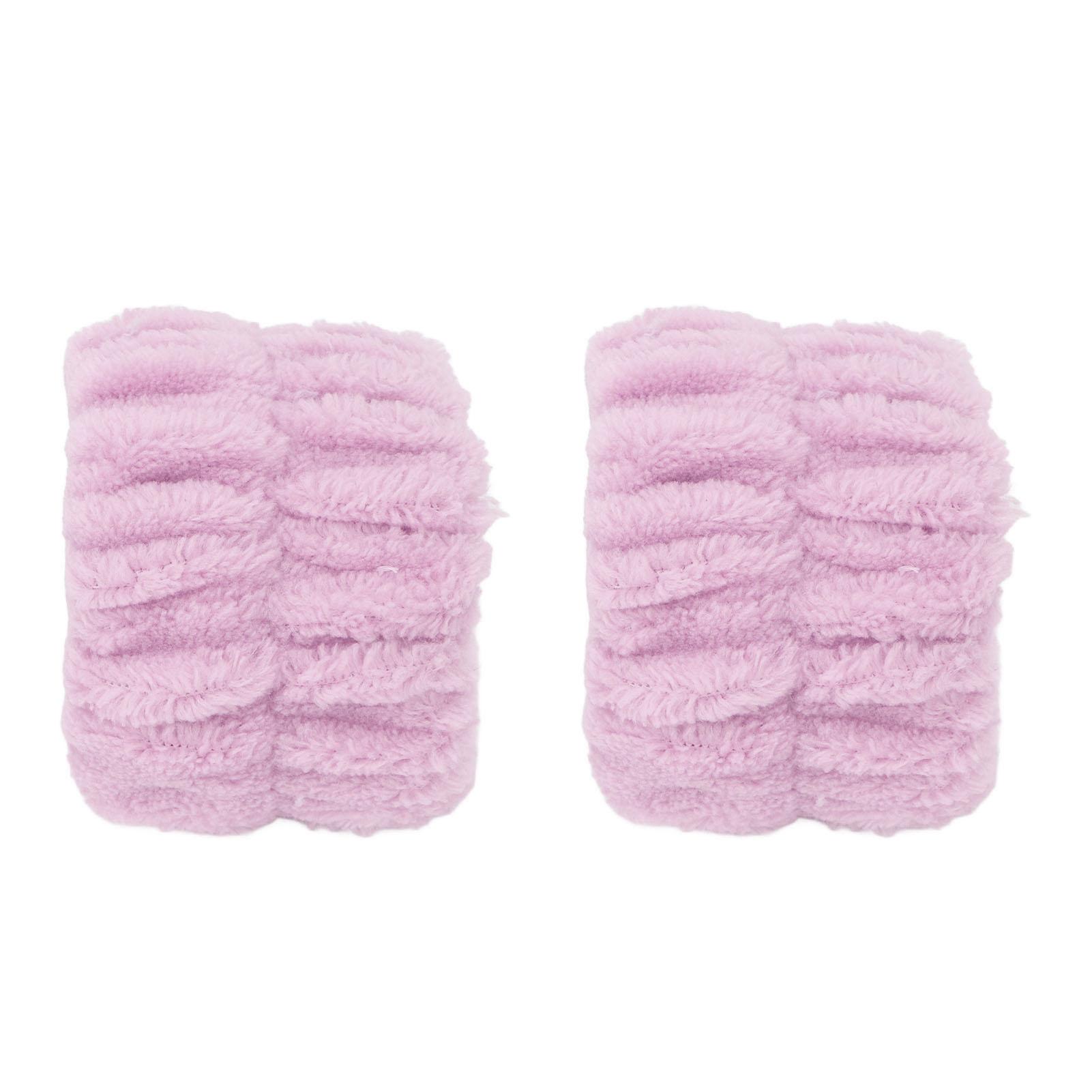 

1 пара повязок для умывания лица, прочные, впитывающие воду, приятные для кожи, мягкие, чистого цвета, женские на запястье фиолетовый