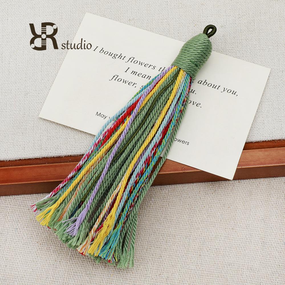 Handwoven Cotton Tassel Keychain - Handmade DIY Jewelry Bag Charm