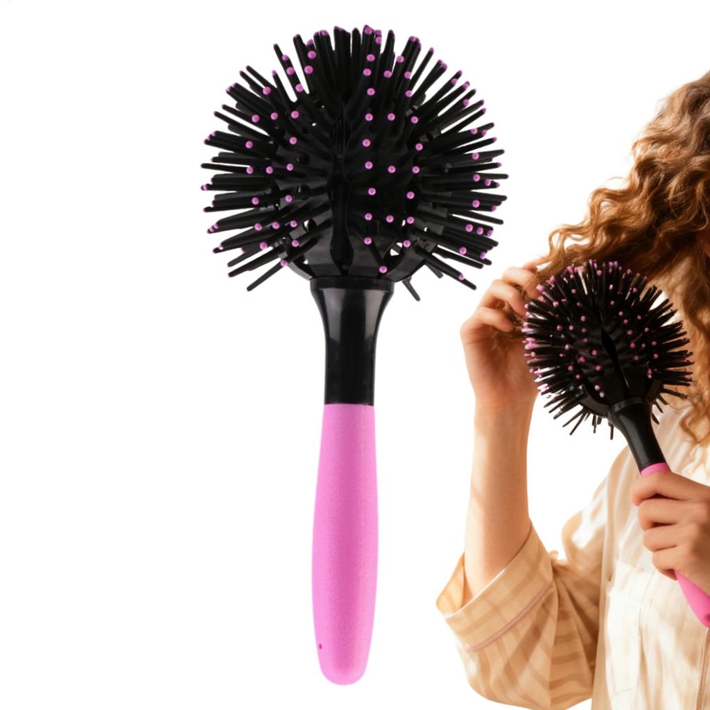 Brosses à Cheveux Bouclés Portables Lissantes Douces Outil Cheveux Bouclés Peigne à Cheveux Rond pour Salon Soins à Domicile Voyage Hommes Femmes Famille