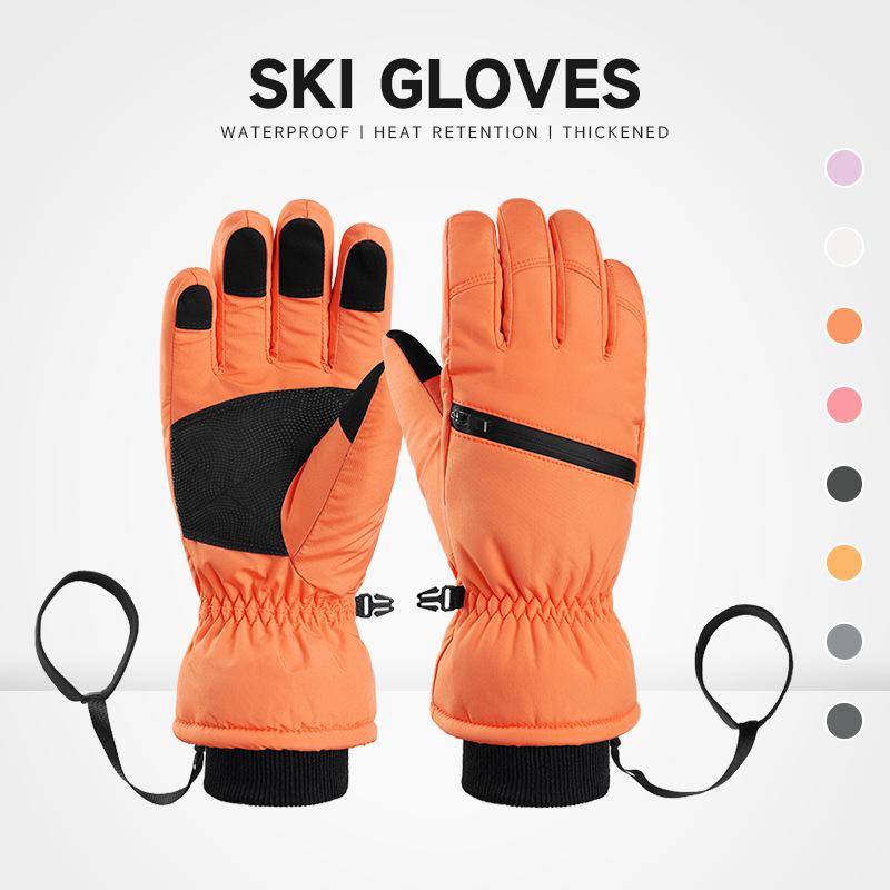 Winter Ski Gloves for Men and Women, Water-proof, Windproof and Warm, Thickened Non-slip Touch Screen Riding Gloves