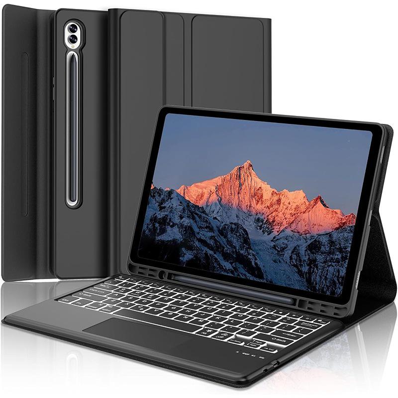 Samsung Tablet S9 FE Plus 12.4" RGB Backlit Touch Keyboard & Leather Protective Case