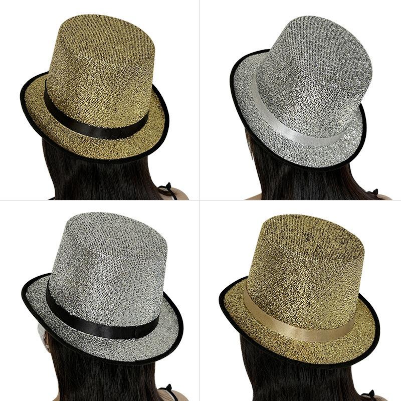 Lincoln Hat Flat Top Hat Jazz Hat Stage Performance Magician Hat Colorful Halloween Colorful Performance Hat