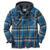 Men's Flannel Shirt Jacket with Removable Hood Plaid Quilted Lined Winter Coats Thick Hoodie Outwear Man Fleece Shirts
